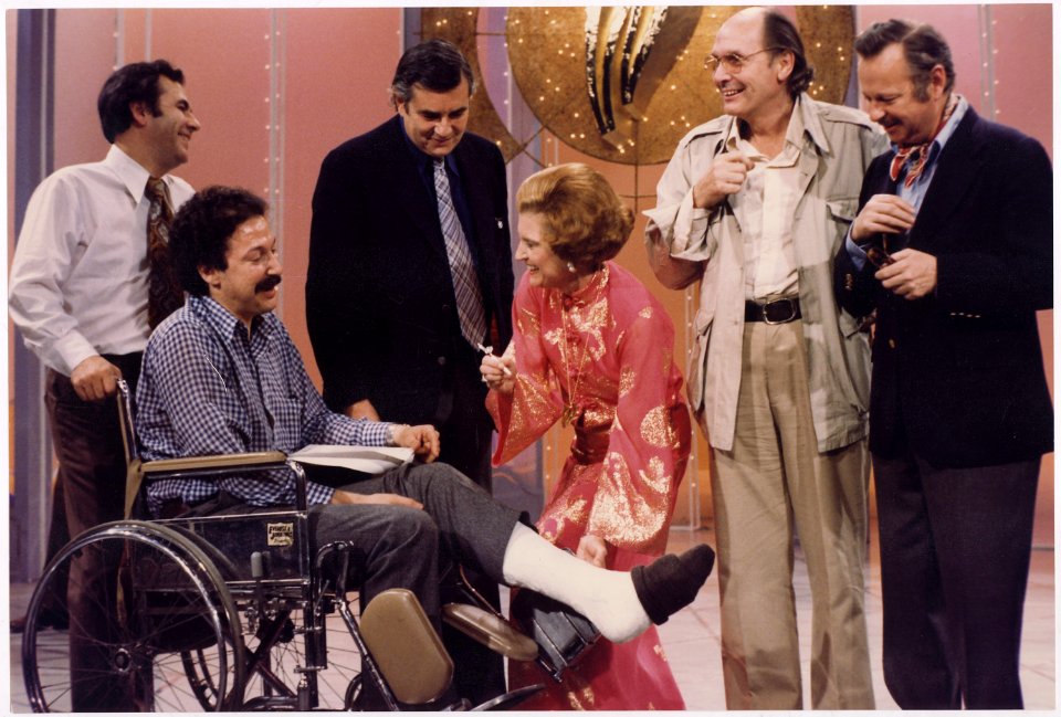 Photograph of First Lady Betty Ford Signing the Cast of a Television Crew Member, Following the Taping of the 1976... - NARA - 186827