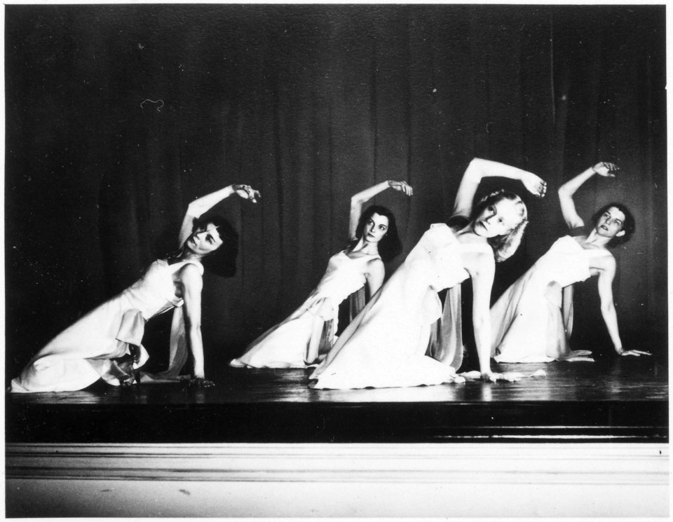 Photograph of Betty Bloomer Dancing with Three Other Young Women - NARA - 187009