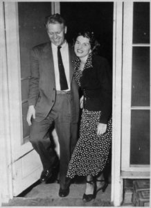 Photograph of Gerald R. Ford, Jr. and Wife Betty Ford Walking Through an Unidentified Doorway - NARA - 186990 photo