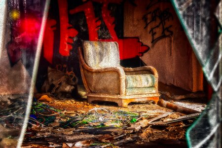 Furniture pieces old red
