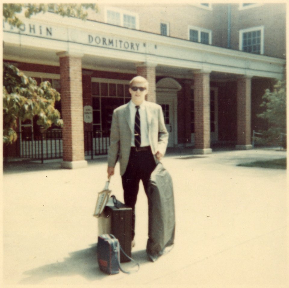 Photograph of Michael G. Ford, Son of Gerald and Betty Ford, Outside his College Dormitory at Wake Forest University... - NARA - 186842