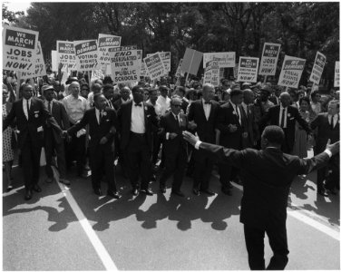 Photograph of Leaders at the Head of the Civil Rights March on Washington, D.C. - NARA - 542002 photo