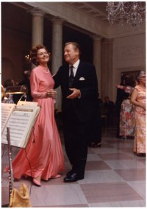 Photograph of Mrs. Betty Ford and Vice President-Designate Nelson A. Rockefeller Dancing in the Grand hall of the... - NARA - 186767 photo