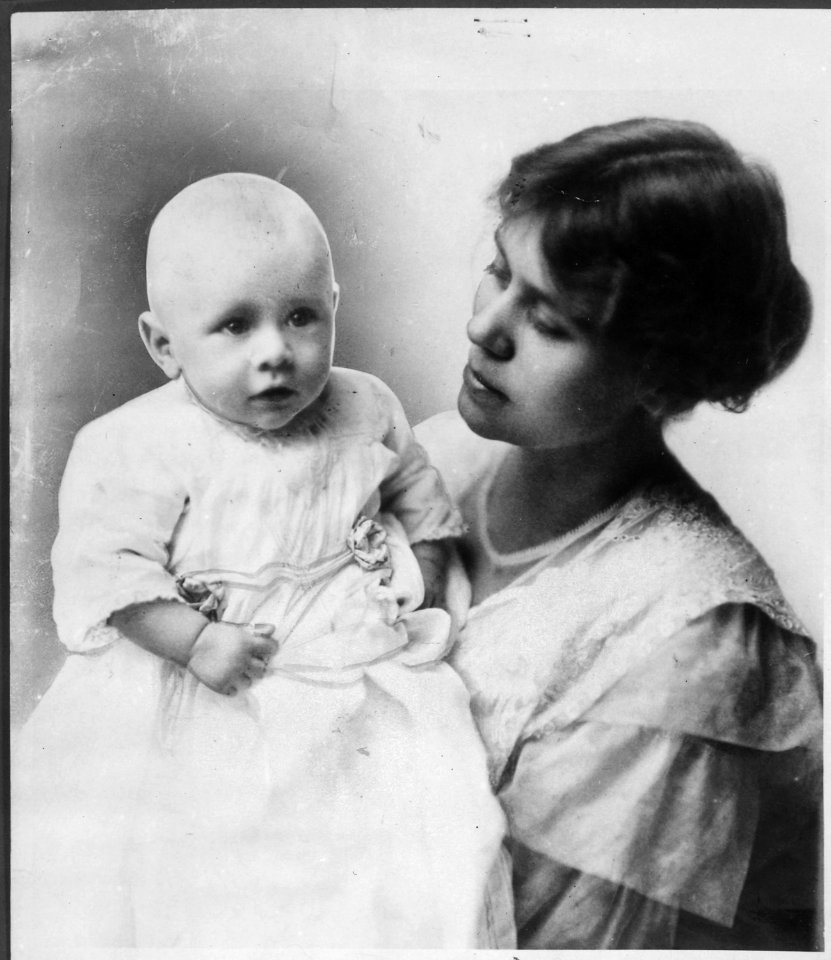 Photograph of Gerald R. Ford, Jr., (Then Leslie Lynch King, Jr.) and his Mother, Dorothy Ayer King, on his Baptism Day - NARA - 186853