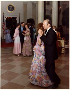 Photograph of President Gerald Ford and First Lady Betty Ford Dancing, Following the Departure of Prime Minister and... - NARA - 186806 photo