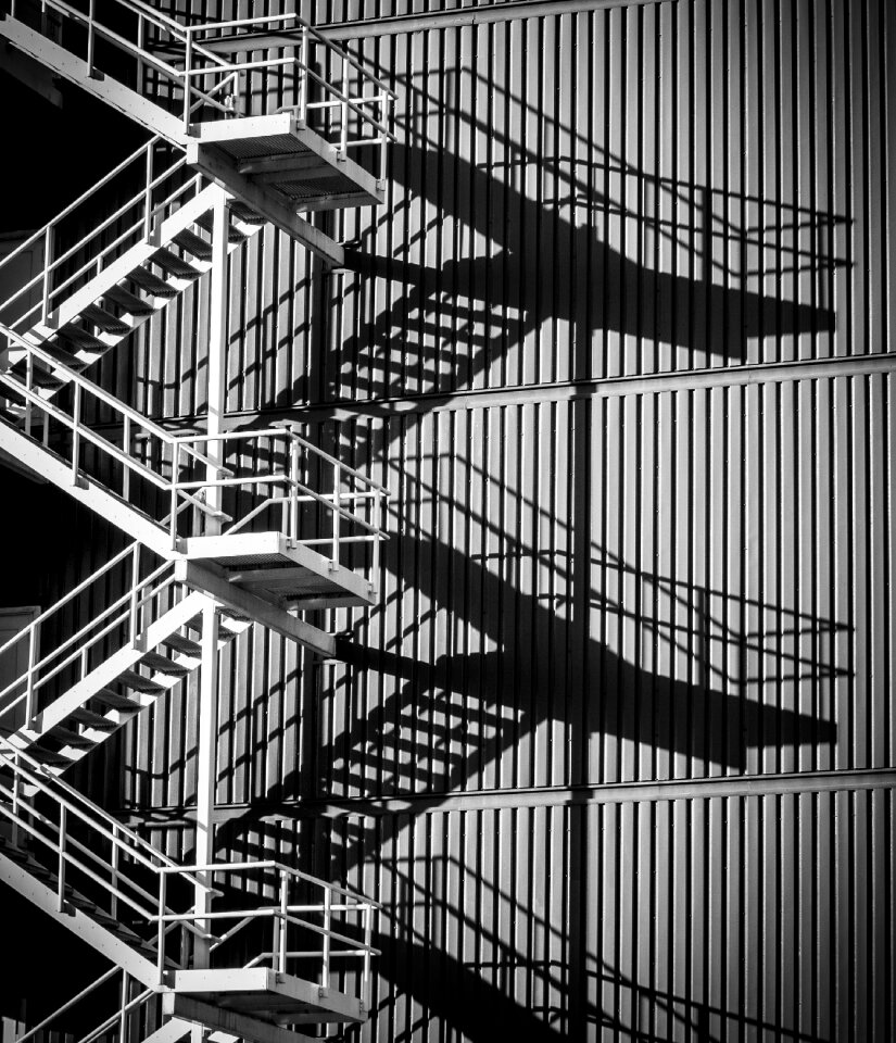 Library rotterdam stairs monochrome