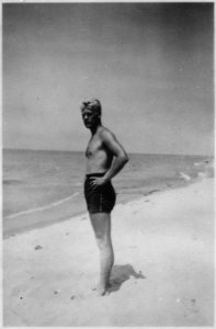Photograph of Gerald R. Ford, Jr., on the Shore at Ottawa Beach, Michigan - NARA - 186984 photo