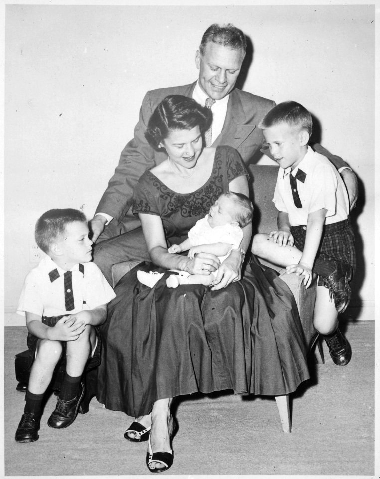 Photograph of Representative Gerald Ford and Wife Betty, with Sons Michael, John Jack, and Steven - NARA - 186860