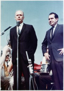 Photograph of Representative Gerald R. Ford Campaigning with Former Vice President Richard Nixon for Barry Goldwater... - NARA - 186968