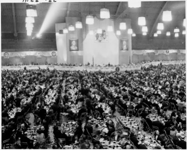 Photograph of the Jefferson-Jackson Day Dinner at the National Guard Armory in Washington. - NARA - 200180