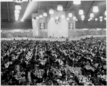 Photograph of the Jefferson-Jackson Day Dinner at the National Guard Armory in Washington. - NARA - 200180