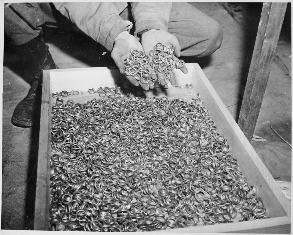 Photograph of Wedding Rings Removed by the Germans from Holocaust Victims - NARA - 531294