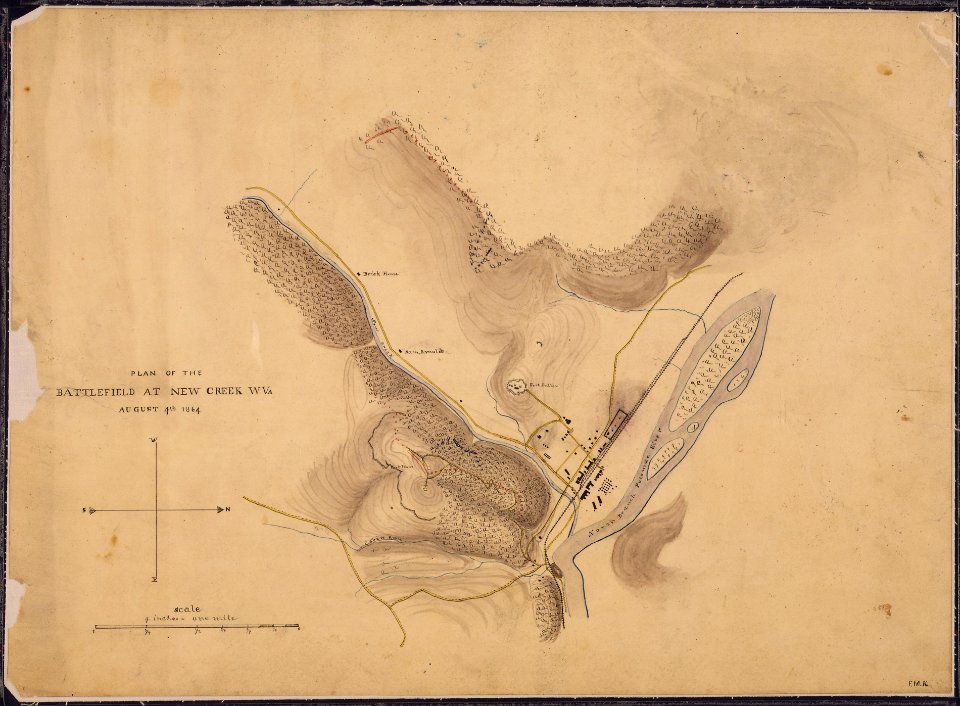 Plan of the Battlefield at New Creek, W. Va., August 4th, 1864. - NARA - 305718