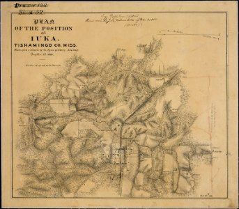 Plan of the Position at Iuka, Tishamingo Co., Miss. Surveyed & drawn by Ch. Spangenberg, Assistant Engr., Septbr.... - NARA - 305676