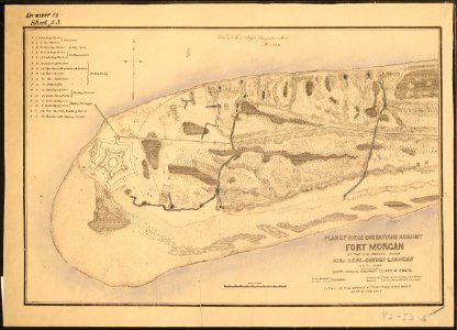 Plan of Siege Operations Against Fort Morgan by the U.S. Forces, under Maj. Genl. Gordon Granger, Aug. 1864. Capt.... - NARA - 305753