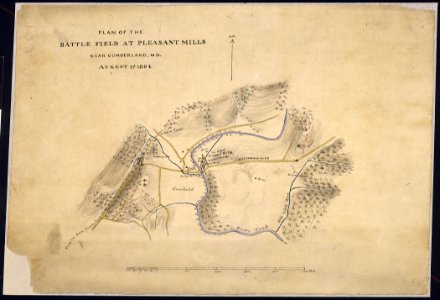 Plan of the Battle Field at Pleasant Mills near Cumberland, Md. August 1st, 1864. - NARA - 305721