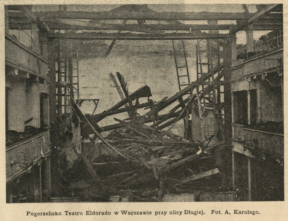 Pogorzelisko Teatru Eldorado w Warszawie przy ul. Długiej (61808)
