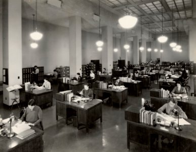 Photograph of the Division of Classification and Cataloging, 1937 photo