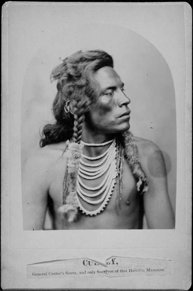 Portrait of Curley, A Crow Indian Scout with the Seventh Cavalry at the Battle of the Little Bighorn - NARA - 533090