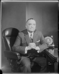 Portrait of FBI Director J. Edgar Hoover. (no original caption) - NARA - 518187