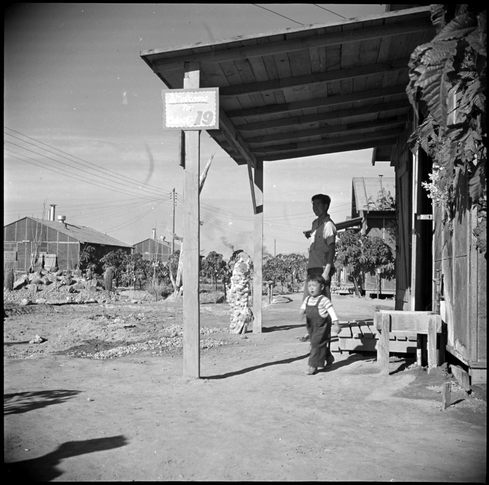 Poston, Arizona. A scene in block 19, which is ingeniously landscaped by evacuee residents. - NARA - 536603