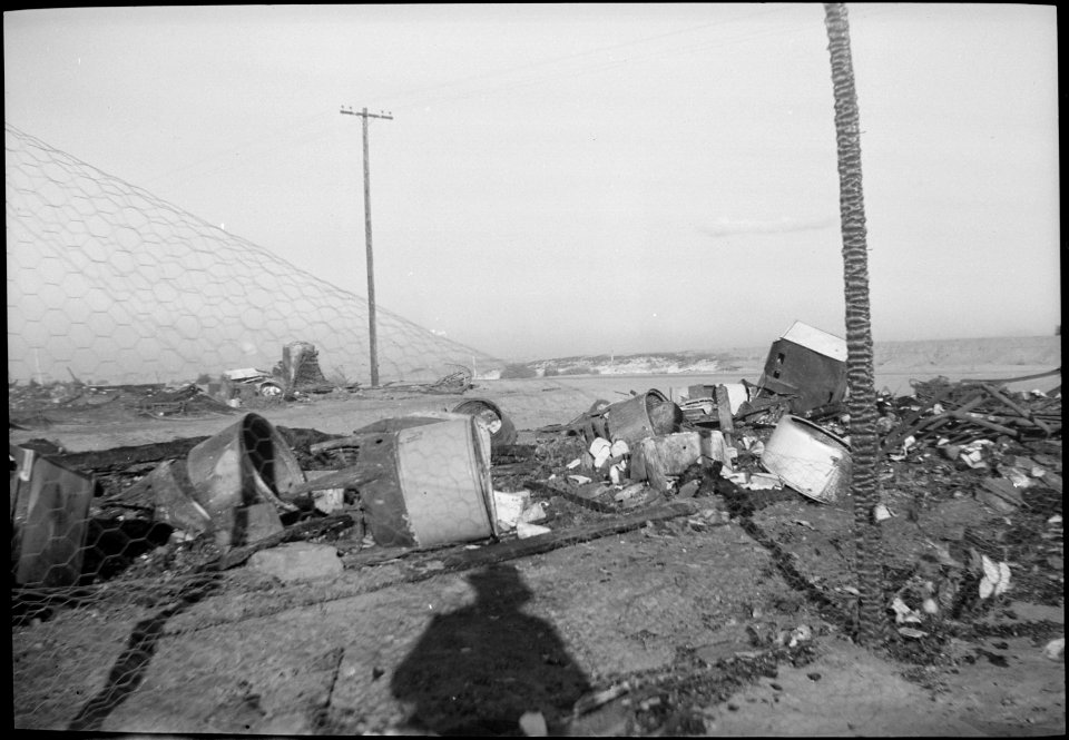Poston, Arizona. 46 electric washing machines were destroyed in a Christmas night 1943 blaze in Blo . . . - NARA - 539520