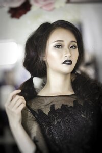 Black black lips black hair