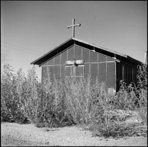 Poston, Arizona. Children and their parents who once attended the Catholic Church of Father Clement . . . - NARA - 539854