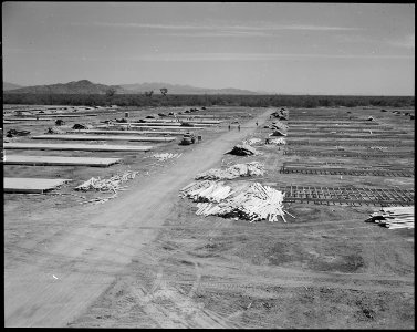 Poston, Arizona. Construction continues on the relocation of evacuees of Japanese ancestry on the C . . . - NARA - 537420 photo