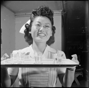Poston, Arizona. Kiyoko Tatsukawa, former high school student from Huntington Beach, California, an . . . - NARA - 537100