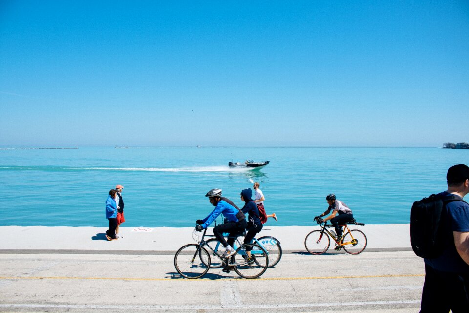 Fitness exercise sea photo