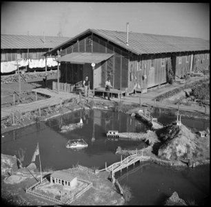 Poston, Arizona. Landscaping done by evacuee residents of Camp Number 1. - NARA - 536606 photo