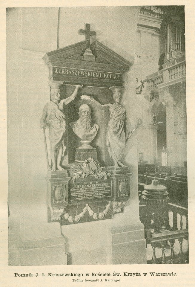 Pomnik J. I. Kraszewskiego w kościele Św. Krzyża w Warszawie Podłu fotografii A. Karolego (79420)