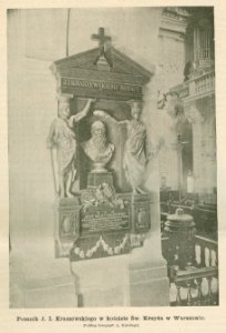 Pomnik J. I. Kraszewskiego w kościele Św. Krzyża w Warszawie Podłu fotografii A. Karolego (79420)