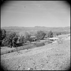 Poston, Arizona. In the foreground can be seen the irrigation canal which will supply Poston with a . . . - NARA - 536640 photo