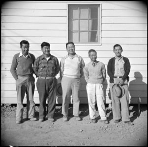 Poston, Arizona. Legal staff, Poston Camp Number 1. These are all lawyers, and Mr. Kido is Nationa . . . - NARA - 536628