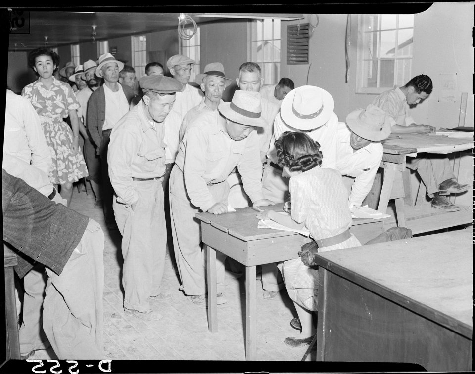 Poston, Arizona. Residents of Colorado River Relocation Center for persons of Japanese ancestry req . . . - NARA - 538523