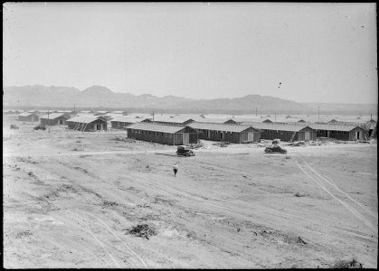 Poston, Arizona. Site Number 1, Camp Number 1, facing Southeast. - NARA - 536326