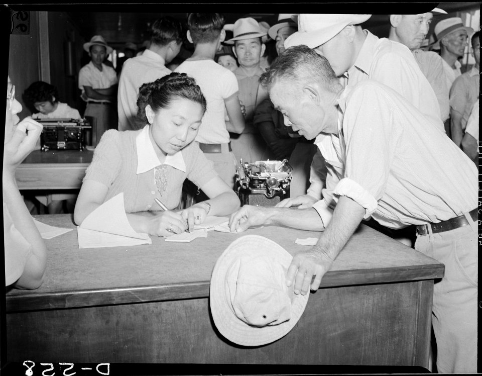 Poston, Arizona. Residents of Colorado River Relocation Center for persons of Japanese ancestry req . . . - NARA - 538526