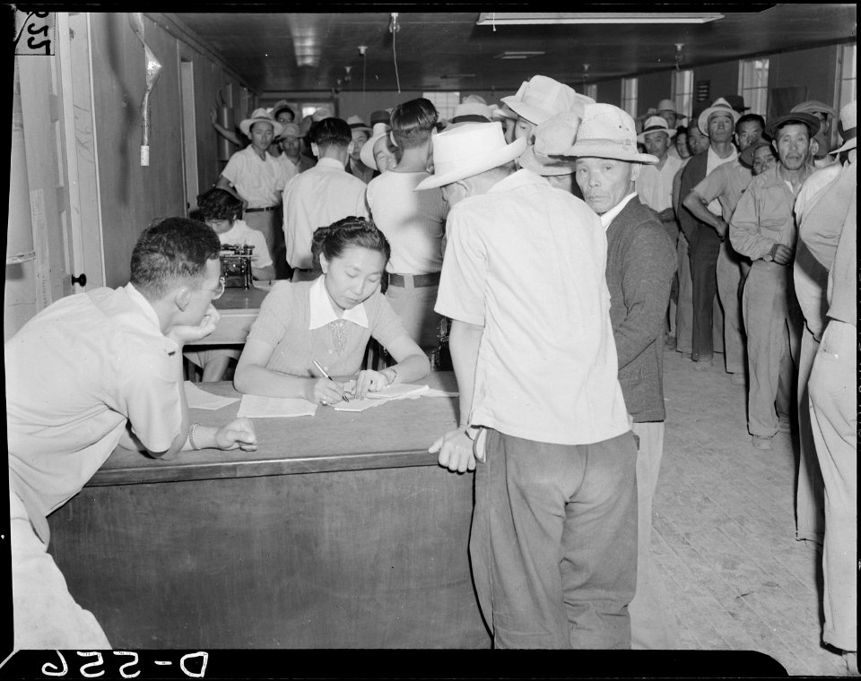 Poston, Arizona. Residents of Colorado River Relocation Center for persons of Japanese ancestry req . . . - NARA - 538524