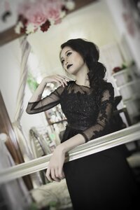 Black black lips black hair