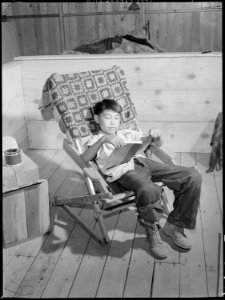 Poston, Arizona. Robert Naeda, 9, son of the first family to arrive at this War Relocation Authorit . . . - NARA - 538529