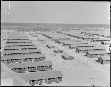 Poston, Arizona. Living quarters of evacuees of Japanese ancestry at this War Relocation Authority . . . - NARA - 536153 photo