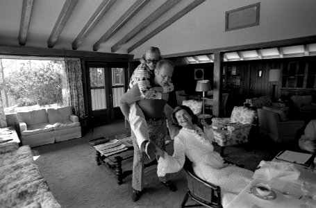 President and Mrs. Ford and Susan engage in a little family horseplay - NARA - 7140633 photo