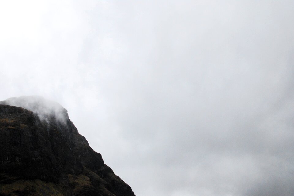 Cliff foggy landscape
