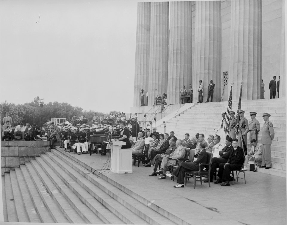 President Truman addresses the closing session of the 38th annual conference of the National Association for the... - NARA - 199719 photo