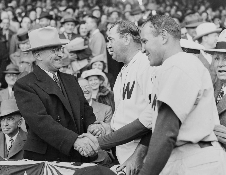President Truman on opening day of the baseball season, 1947