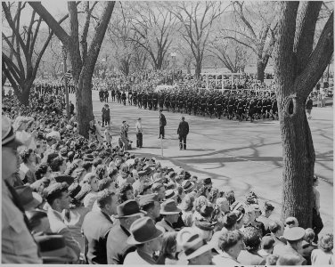 President Truman attends the Army Day parade in Washington, D. C. This is a distance view of the parade. - NARA - 199616 photo