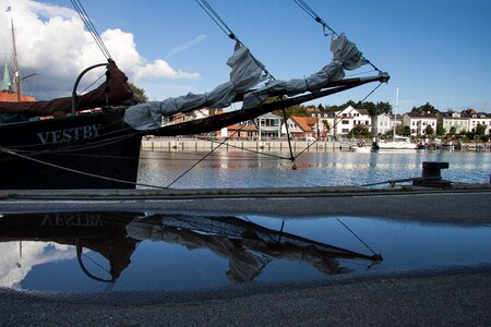 Mirroring water ship photo