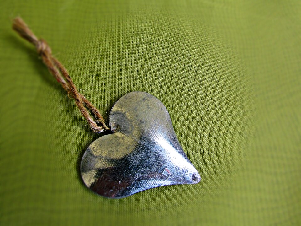 Heart silver metal